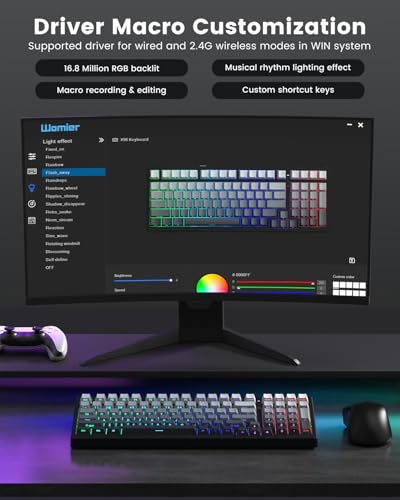 X98 Wireless Mechanical Keyboard, RGB Backlit Custom Gaming Keyboard with Number Pad, BT5.0/2.4GHz/USB-C, Gasket Structure, Hot Swappable Pre-lubed Linear Switch, Side Printed PBT Keycaps