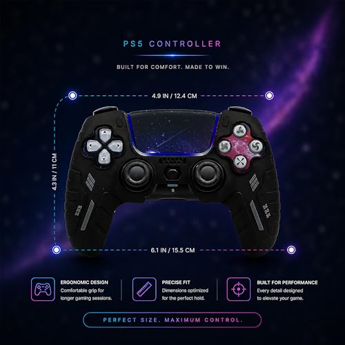 BEllTAYN Wireless Controller for PS5 with 3D Hall Effect Joysticks, Bluetooth 5.0 Connectivity, Dual Vibration, 6-Axis Motion Control, Design for Smooth and Comfortable Gaming Compatible with PS5 and Windows PC (Galaxy Black) - color: Galaxy Black