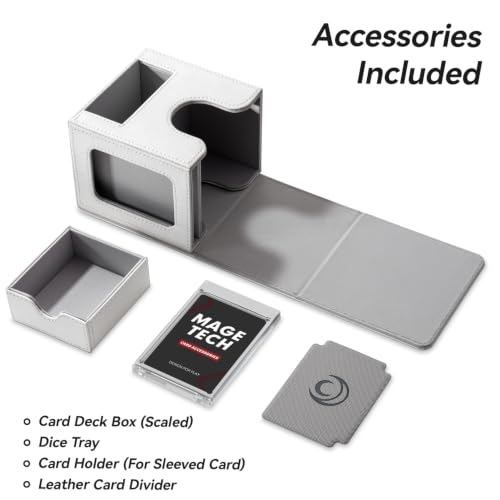 Mage Tech Card Deck Box for MTG Commander - Patented Design, Commander Display, As Deck Holder, Fits 100 Double-Sleeved Cards, Include 35pt Card Brick & Dice Tray (5. Eternal) - color: 5. Eternal
