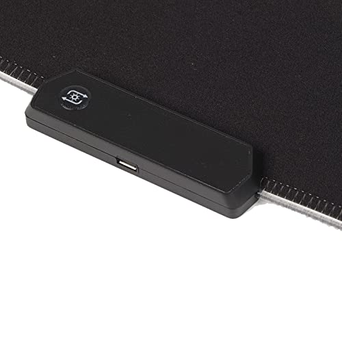 RGB Mouse Pad 300x250x4mm with 12 Lighting Effects, Foldable Gaming Mouse Mat for Low DPI Play, USB Wired LED Mousepad with Adjustable Brightness