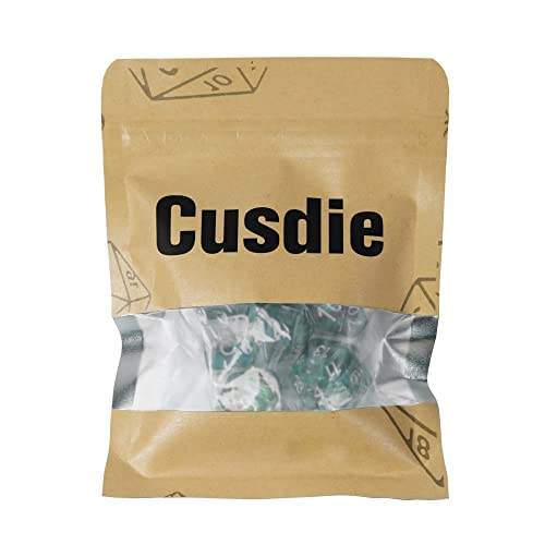 Cusdie 7-Die DND Dice, Polyhedral Dice Set Filled with Eyeball, for Role Playing Game D&D Dice(Green Eyeball) - color: Green Eyeball