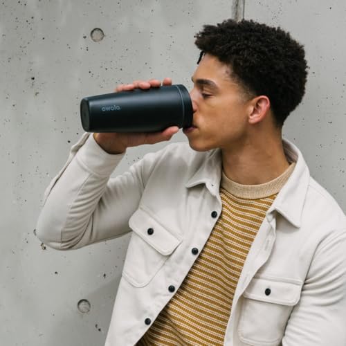 Owala SmoothSip Slider Insulated Travel Coffee Cup 20 oz Very Very Dark - color: Very, Very Dark, size: 20 Ounces