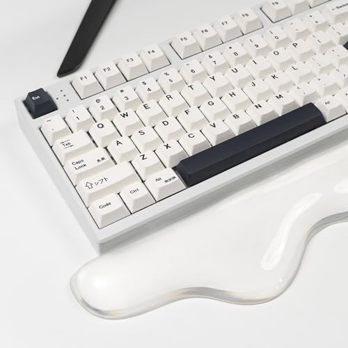 Ergonomic Gel Wrist Rest for Keyboard and Mouse, Cute Silicone Wrist Rest for Computer Keyboard 60%/68%/75% (White) - color: White