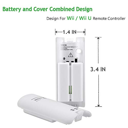 4-Pack Rechargeable Battery Packs for Wii and Wii U Remote Controller,High-Capacity Ni-MH Battery(2800mAh) Replacement for Nintendo Wii Remote Charging Station(Charger not Included)