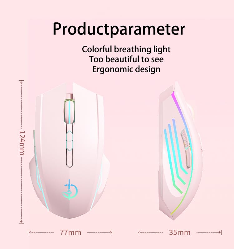 holy sword M800 Dual - Mode Gaming Mouse | Wired Charging / 2.4G Wireless/Bluetooth | 3200 DPI | RGB Lighting (Purple) - color: Purple