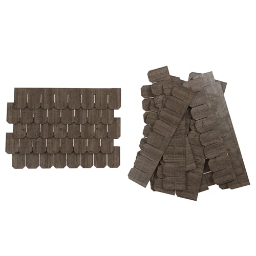 Miniature Roof Shingle Strips for 1:12 Scale Dollhouse Roofing | Set of 25 Strips, REDUCIO! - color: Dark Olive Weathered