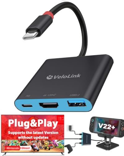 Switch 2 Dock HDMI2.1 Upgraded V22 for Nintendo Switch 2 Compatible with the Latest firmware V22+/Plug&Play/Usbc to HDMI Adapter 4k120Hz for Laptop/MacBook (Black Plug & Play) - color: Black plug & play