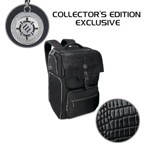 ENHANCE Collector's Edition DnD Backpack - RPG DM Bag for Dungeons and Dragons - DnD Bag fits 6-8 Books, 18" Laptop/DM Screen Slot, Miniature Foam Trays, Accessory Pockets, Map Strap (Dragon Black) - color: Dragon Black
