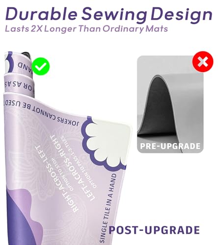 Mahjong Mat for Table, American Mahjong Mat(Purple) | 31.5" x 31.5",Anti-Slip, Noise-Reducing Gaming Mat for Mahjong/Poker/Board Games/Card Games/Dominoes - color: Purple