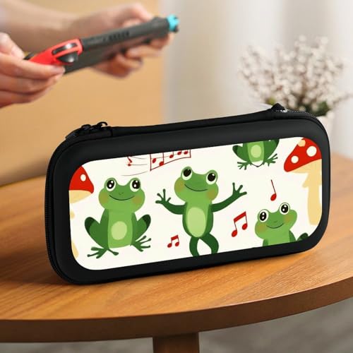 Portable Game Carrying Bag Compatible with Switch, Hard Shell Shockproof Case Cute Frog Mushroom Protective Storage Holder Pouch with 15 Game Cartridges - color: Color(89)