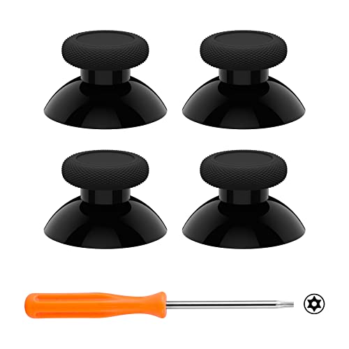 eXtremeRate Replacement Controller Joystick for Xbox One - 4 PCS Black Thumbsticks Analog Thumb Sticks Parts for Xbox Series X/S, Xbox One S/X, Elite Controller with Repair Kit Screwdriver - color: Black