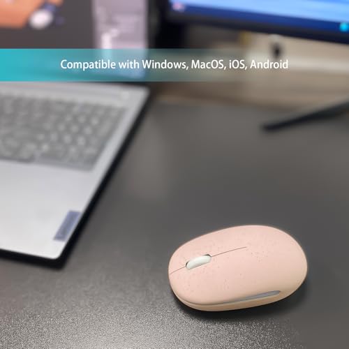 Wireless Mouse (Bluetooth+2.4G) Rechargeable Portable Silent Quiet Computer Mouse with 4000 DPI for Laptop/PC/Mac/MacBook/Chromebook/Surface Pro/iPad/Tablet Ambidextrous (Pink) - color: Pink
