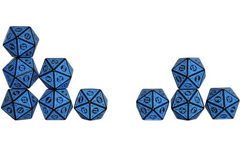SmartDealsPro 10-Pack Retro 26mm Large 20 Sided Dice D20 Polyhedral Dice for DND RPG MTG Table Game(Retro Blue) - color: Retro Blue