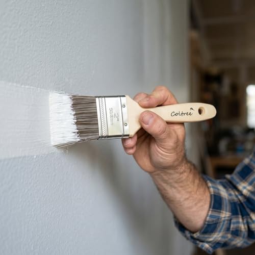 Paint Brushes Set - 5 Pcs Flat & Angle Paintbrushes for Wall & Trim, Suitable for Oil & Water-Based Paints, Stains