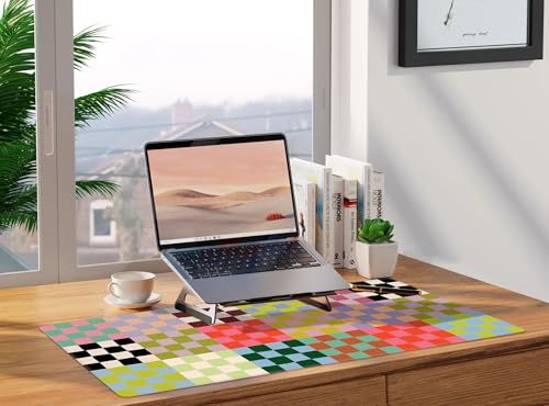 Baziabbo Checkered Desk Mat,XXL Extended Big Mouse Pad,Gaming Mousepad with Stitched Edge,Non-Slip Rubber Base Keyboard Desk Pad for Home Office Study Game - color: Checkerboard Retro