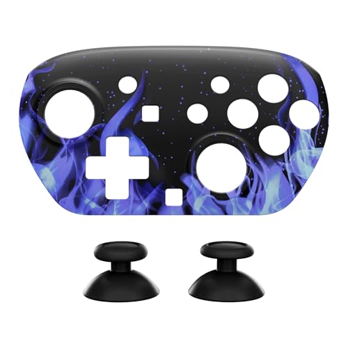 eXtremeRate DIY Replacement Faceplate Shell for Nintendo Switch 2 Pro Controller, Custom Front Housing Case, Thumbsticks and Screwdriver Tools for Switch 2 Pro Controller - Blue Flame - color: Blue Flame