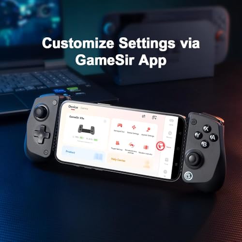 GameSir X5s Bluetooth Mobile Gaming Controller for Android/iPhone/iPad mini, Hall Effect Joystick, Lightweight Ergonomic Phone Controller- Play Genshin Impact & Zenless Zone Zero (Renewed)