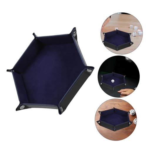 Kisangel Folding Pu Dice Tray Storage Box for Tabletop Games Dice Holder Design
