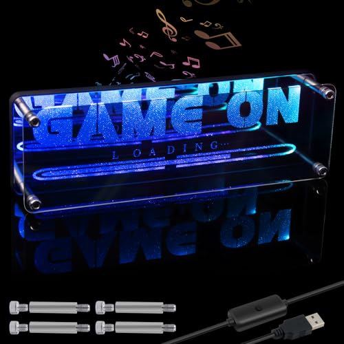 Gaming Neon Sign Game On Neon Lights LED Gamer Room Decor Gaming Desk Accessories for Teen Boy Room | Gamer Gifts for Boys & Kids | Usb Powered, Bluetooth APP Control, Music Sync & 210 Scene Modes - size: 9.8” x 3.15”