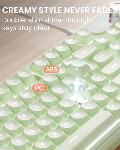 EWEADN Wired Keyboard and Mouse Combo with Detachable Wrist Rest, Quiet Ergonomic Keyboard Mouse Set with Multimedia Knob, RGB Backlit, Double-Shot Keycaps Natural Typing for Laptop, PC - Green - color: Green