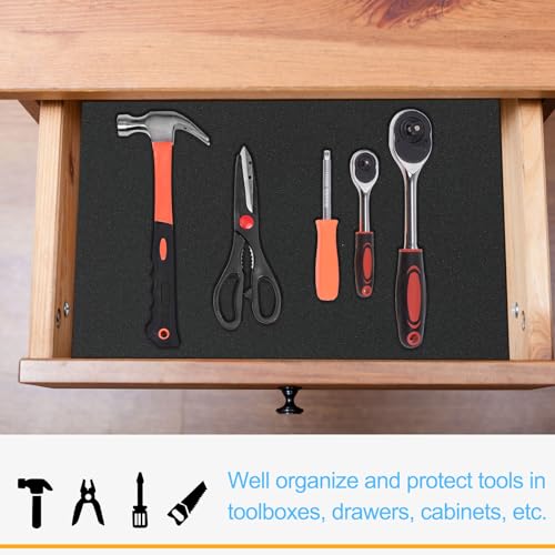 HARFINGTON Tool Box Foam 22"x11" EVA Non-Slip Toolbox Foam Inserts Adjustable Liner for Board Game Box Cases Storage Drawer, 6in1 Set - size: 22"x11"