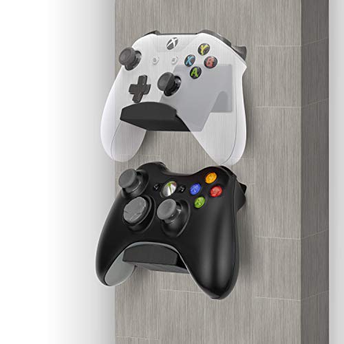 BRAINWAVZ Game Controller Holder Wall Mount Stand (2 Pack) for Xbox, PS5, Series X, ONE, PS4, PS3, Switch, Nintendo, PC & More, Fits Latest & Retro Gamepads, Stick On, Easy to Install, UGC1 - color: 2 Pack