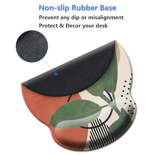 Mouse Pad Wrist Support,Ergonomic Mouse Pad with Wrist Rest,Comfortable Mousepad with Smooth Wrist Rest,Pain Relief Mouse Pads for Non-Slip Base,Computer,Laptop,Office & Home (Modern Abstract) - color: Modern Abstract