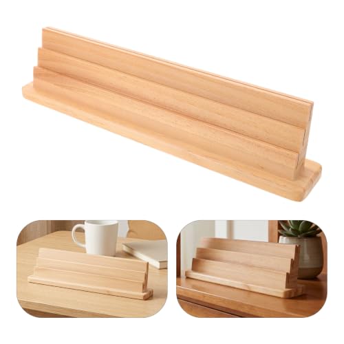 Ipetboom Wooden Playing Card Holder Tray Space-Saving Display with Natural Wood Grain for Evenings and Game Rooms