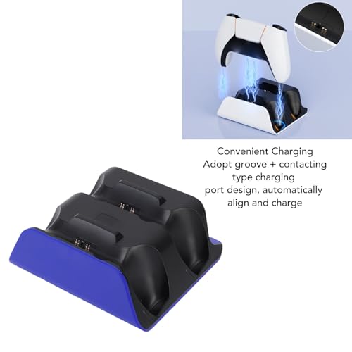 Tangxi PS 5 Controller Charger Station for Dual Wireless Controllers Simultaneous Charging, Compatible with PS 5 Pro, Slim, Dualsensess, Edge Controller (Blue) - color: Blue