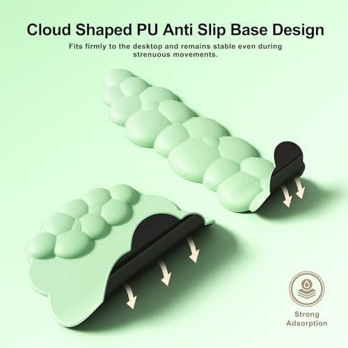 MOKURU Cloud Mouse Pad with Wrist Rest, Cloud Keyboard Wrist Rest, Mouse Pad Wrist Support, Ergonomic Keyboard Mouse Wrist Support (Green) - color: Green1