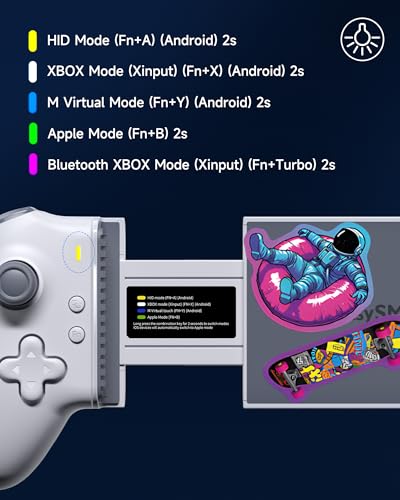 EasySMX M15 Mobile Gaming Controller for Android/iPhone 15 Series,Android Controller with Hall Trigger/Joysticks for COD(DIY Punk Graffiti) - color: White(Punk Graffiti)