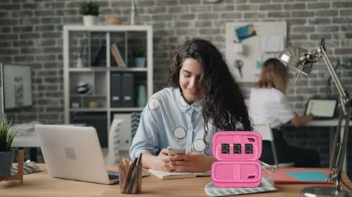 Comecase Dual SSD Case for SanDisk Extreme Portable SSD and Extreme PRO | Holds 2 Drives & 12 SD Cards, Elastic Strap Fit 500GB/1TB/2TB/4TB/8TB, Cable Groove & Carabiner for Travel,Rose Red, Box Only - color: Rose Red