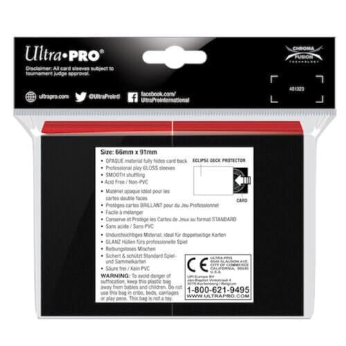 Ultra Pro E-15604 Eclipse Gloss Standard Sleeves (100 Pack) -Apple Red - color: Apple Red