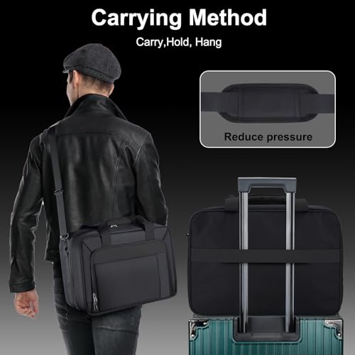 GDNasist Carrying Case Compatible with PS5/PS5 Pro/PS5 Slim, All Black | Travel Thickened Protective Bag Compatible with Playstation 5 Console, Headset, PS5 Controller, Game Discs and Accessories - color: All-black