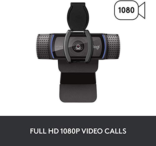 Logitech Webcam C920S HD Pro with Privacy Shutter - 1080p Streaming Widescreen Video Camera - Built in Microphone for Recording