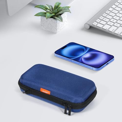 Portable Protection Hard EVA Case for External Battery, Cell Phone, GPS, Hard Drive, USB/Charging Cable, Small Carrying Bag Mesh Inner Pocket, Zipper Enclosure, Universal Travel Pouch Bag - color: Blue