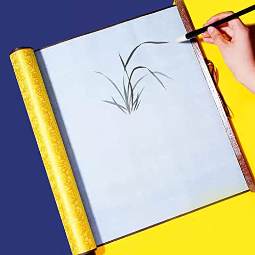 Flylin Calligraphy Cloth, Reusable Chinese Calligraphy Practicing Tool Magic Water Painting Paper Ten Thousand Times Writing Cloth Scroll for Home School (Yellow) - color: Yellow