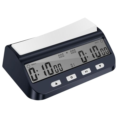Digital Chess Clock Delay Bonus BYO YOMI and Count Up Multifunctional Portable Chess Timer with Large Button Countdown Time Addition Delay Alarm On/Off Move Counting Memory Setting