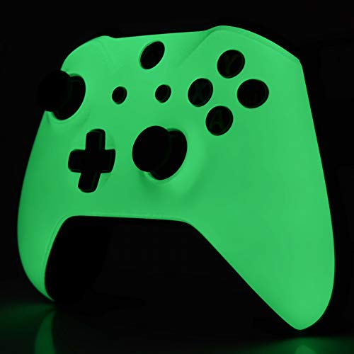 eXtremeRate Glow in The Dark Faceplate Cover Case, Front Housing Shell Replacement Kit for Xbox One S & Xbox One X Controller (Model 1708) - Controller NOT Included - color: Glow in The Dark