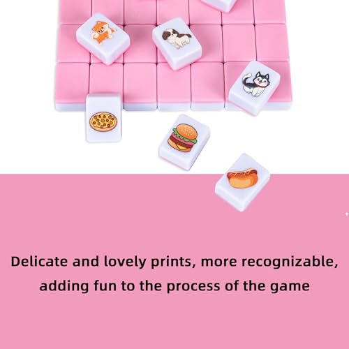 drizzle 65 Tiles Seaside Escape Blocks 30mm - Instruction Manual Panda Bag - Mahjong Tile Game Sets - color: Dog, size: 65 Tiles
