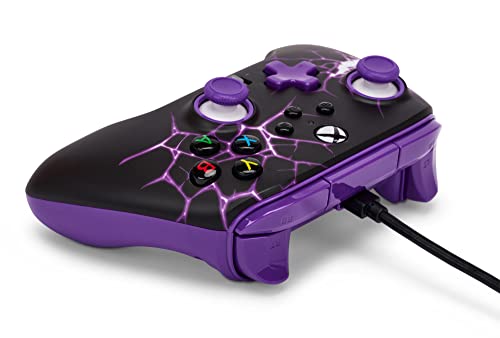 PowerA Enhanced Wired Controller for Xbox Series X|S - Purple Magma, gamepad, wired video game controller, gaming controller, Xbox Controller with Detachable 10ft USB-C Cable, Mappable Buttons and Rumble Motors, Officially Licensed for Xbox - color: Purpl