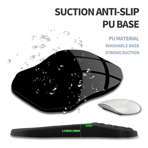 Ergonomic Raised Mouse Pad Wrist Support with Bilateral Slope Memory Foam Mousepad for Wrist Rest and Carpal Tunnel Pain Relief 11.8x7.9〃 Black - color: Black