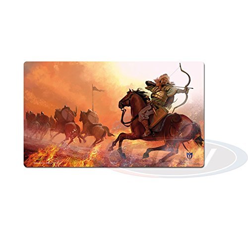Max Protection Trading Card Playmat for TCG Card Games, 24x14 Inch, Design Mat for Dice Rolling (Attila) - size: Attila