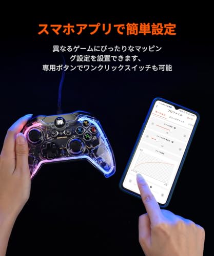 BIGBIG WON Wired PC Controller, Rainbow Game Controller RGB Light, Motion Aim, Custom Buttons, Macro, Turbo, Dual Shock Wired Controller for Switch/Win10&11 Controller for PS5/PS4 via R90 Adapter-1pc - size: C1S