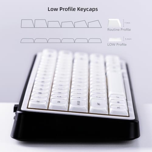 Womier Low Profile Keycaps, White Jelly Keycaps, Shine Through Key Cap | 127 Keys Custom Keycaps for Mechanical Keyboard 60% 65% 75% 80% 100% Cherry Gateron MX Switches, White - color: A-White
