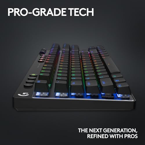 Logitech G PRO X TKL Lightspeed Wireless Gaming Keyboard (Tactile) - Black | Lightspeed wireless, Ultra-Portable Tenkeyless Design, LIGHTSYNC RGB, PBT keycaps, Tactile Switches - color: Black, size: TKL - Wireless, style: Tactile