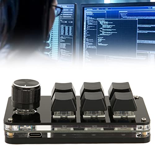 Ejoyous 6 Key Keypad, USB Programmable Macro Keyboard One Handed Mini Mechanical Gaming Keyboard with Knob for PC Computer Game Office