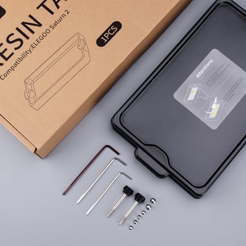 ELEGOO Metal Resin Tank Saturn 2/ Saturn 3 Resin 3D Printer, FEP Pre-Installed, Resin Vat Saturn 2/ Saturn 3 - size: S-for Saturn 2/3