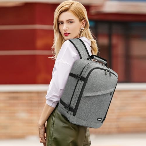 Kono Carry on Backpack, Airline Approved Under Seat Travel Backpack - color: Grey, size: Medium