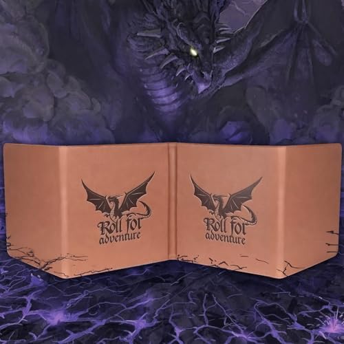 DND DM Screen 5e Dungeon Master Screen Deluxe Leather 4-Panel Customizable Magnetic Panel Game Master Screen with Magnetic Stickers, for Dungeons and Dragon, Pathfinder